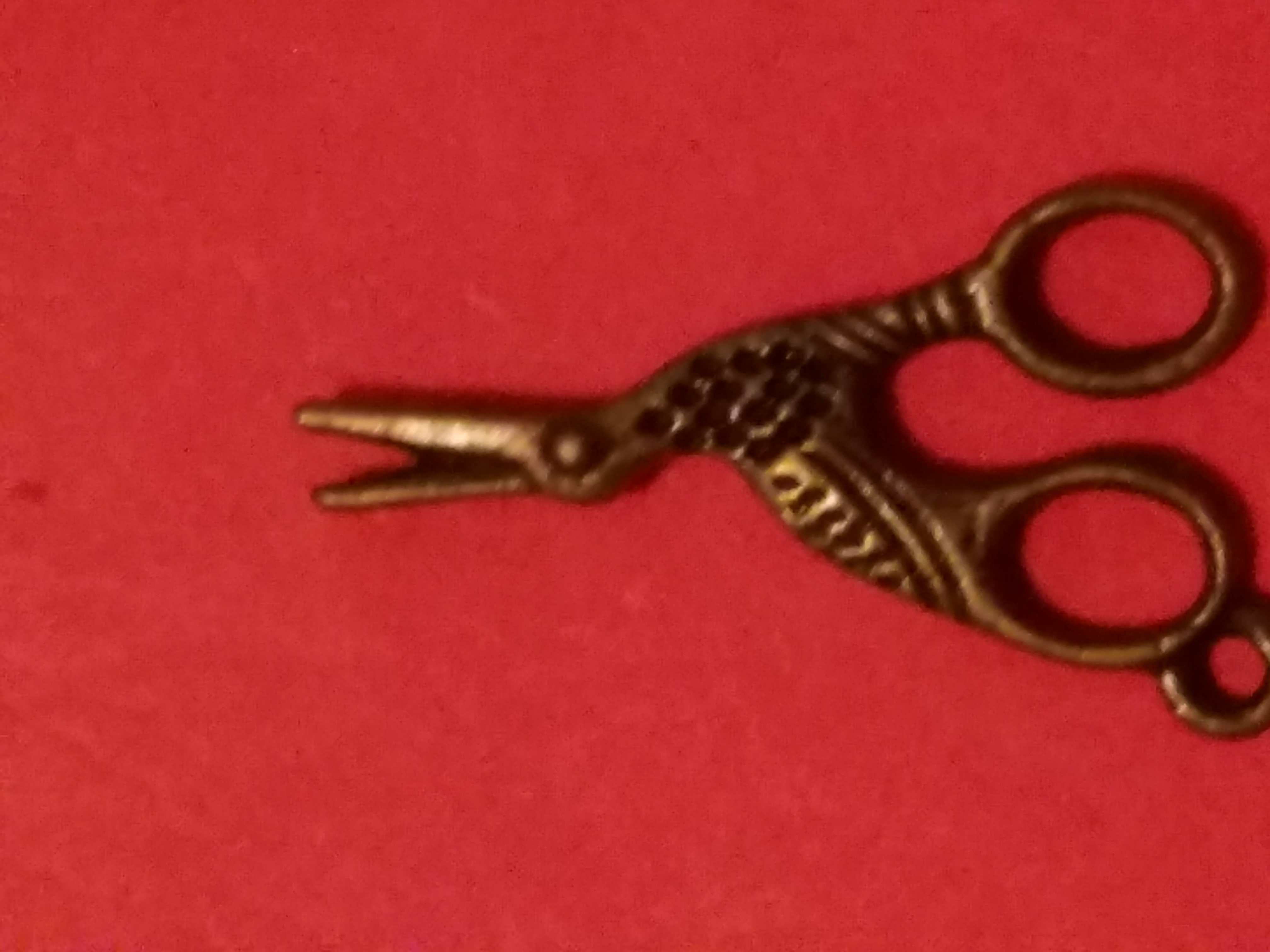 Antique Charms Stork Scissors