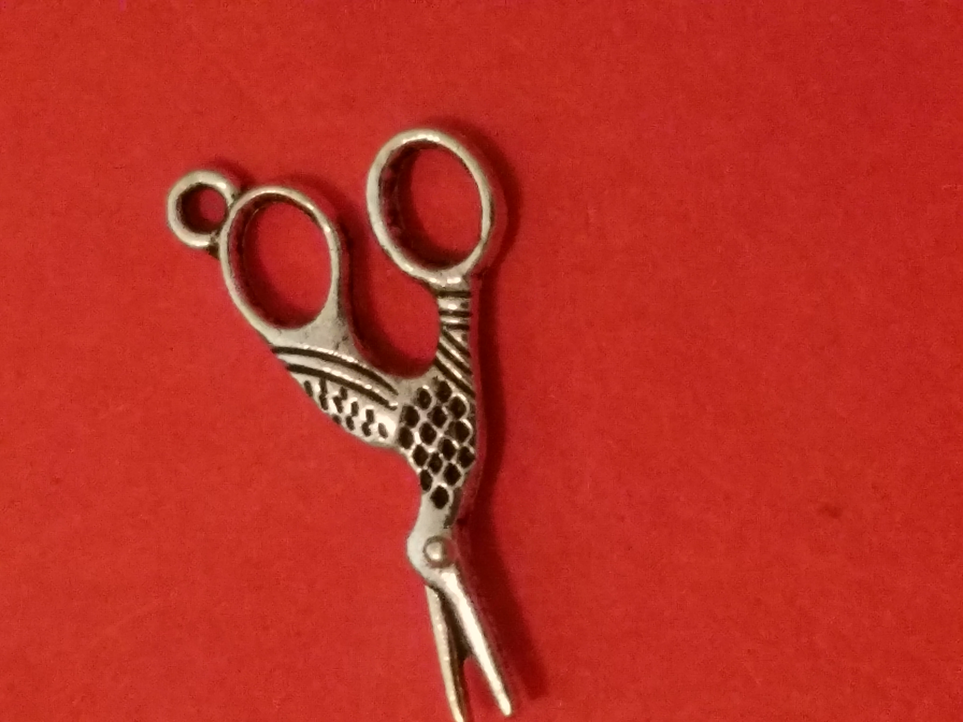 Antique Charms Stork Scissors 5 Gold