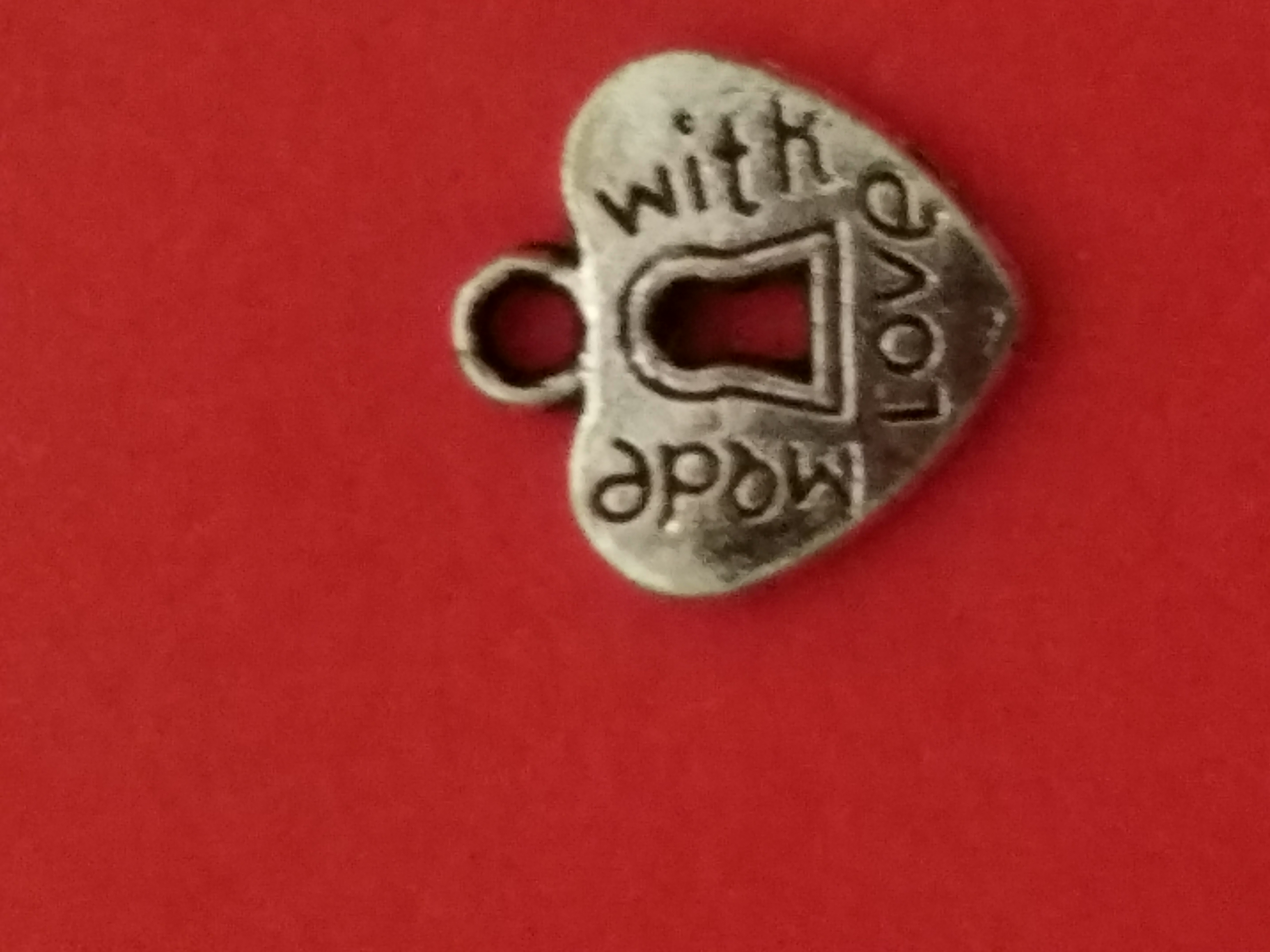 Antique Charms Made with love heart lock 2.2