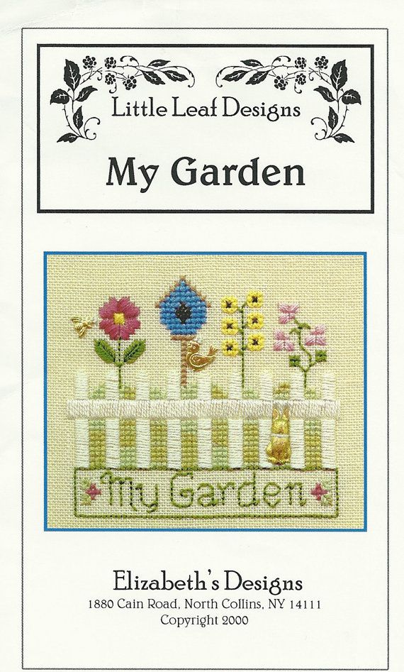 Little Leaf Designs My Garden w/ charm + green floss Chart Special