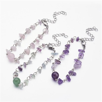 Path of Gems Crystal Bracelet Fob Purple Large Clasp