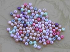 1 Ounce (about 125) 4 mm Mixed Glass Pearl  Beads