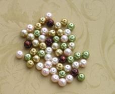 100 Glass Pearl 6mm Mixed