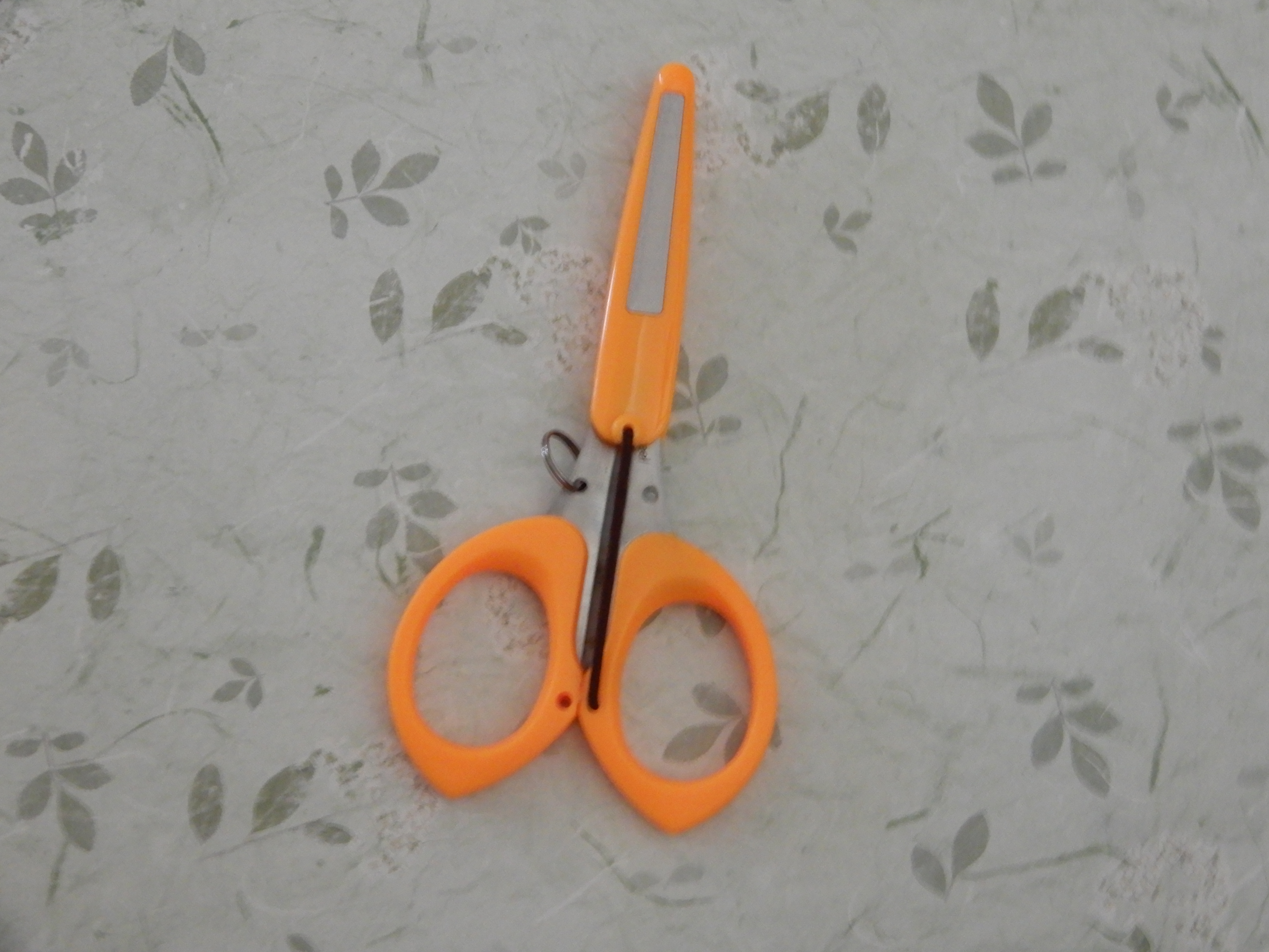 Orange Scissors With File Cap