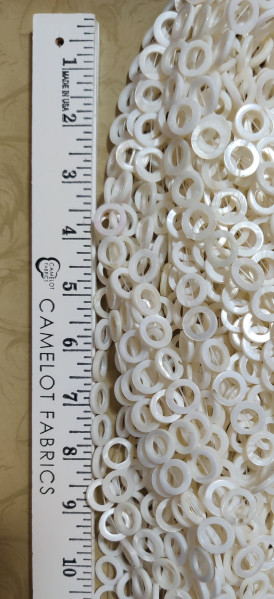 Mother of Pearl Round Thread Rings 15 mm 1 Strand (25 circles)