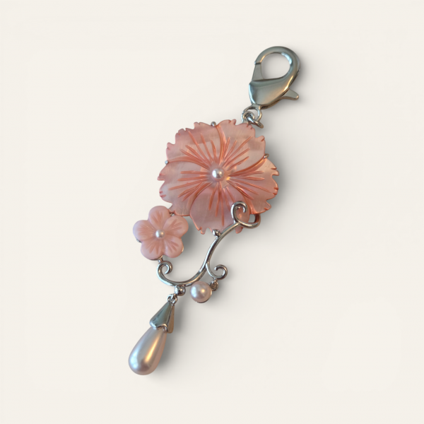 Little Stitches Mother of Pearl Fob - Pink Blossom Cascade