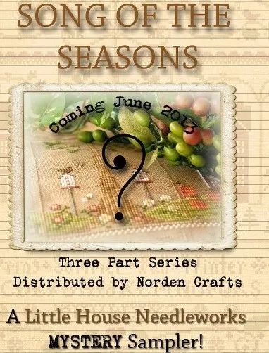Little House Needleworks Song of the Seasons completed cross stitch mystery sampler