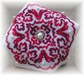 Finished cross stitch piece using Valdani threads