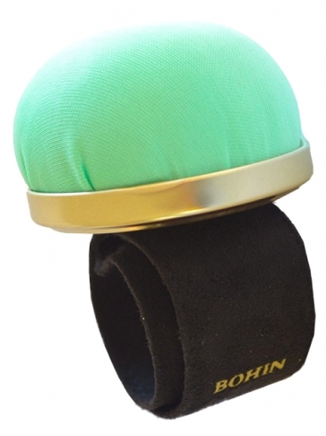 Bohin Pincushion with Flexible Slap Bracelet Water Green 98814