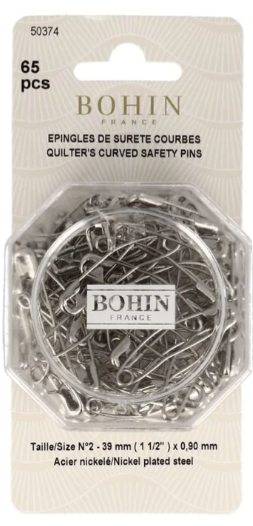 Bohin 50374  Coil Curved Safety Pins  1 9/16