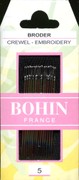 Bohin 0714 Embroidery / Crewel Needles Sizes 5 (15 needles)