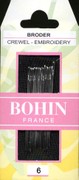 Bohin 0716 Embroidery / Crewel Needles Sizes 6 (15 needles)