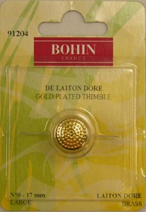 Bohin 91208 Gold Plated Brass Thimble Medium