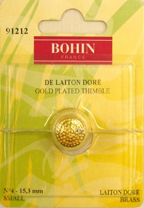 Bohin 91212  Gold Plated Brass Thimble Small