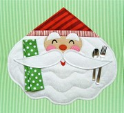Country Appliques CA159 Merry Santa Place Mat & Napkin Discounted