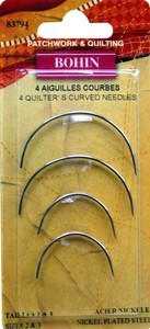 Bohin 83794 Quilter's Curved Between/Quilting Needles (4 needles)