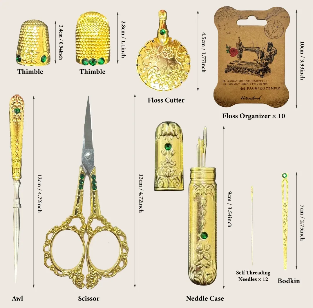 Vintage Embroidery Scissor Set Bronze 2