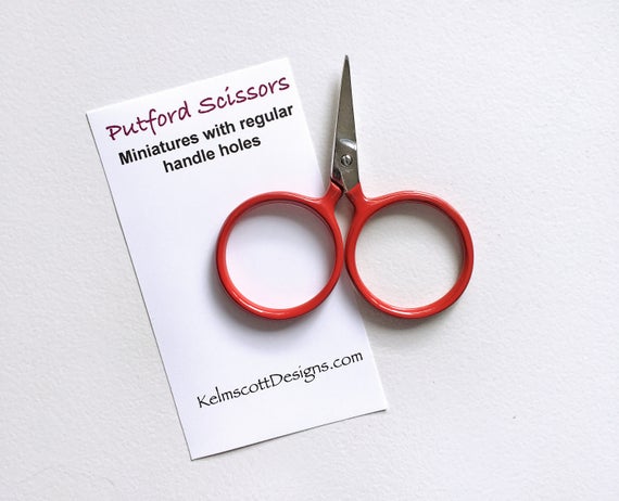 Kelmscott Mini Red Putford Scissors Silver Handles