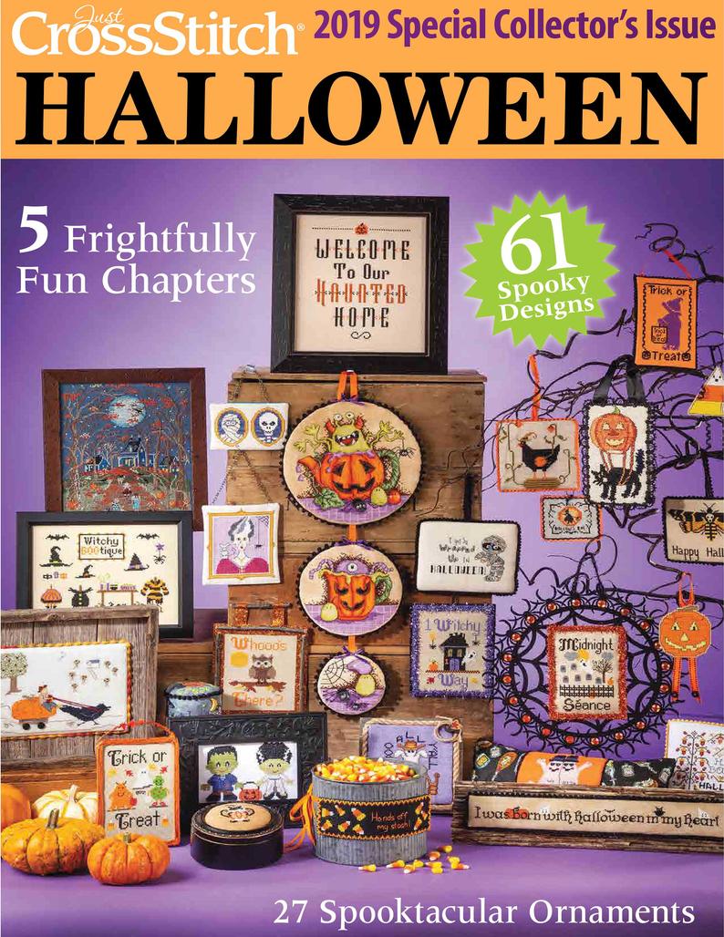 Just Cross Stitch 2019 Halloween issue magazine counted cross stitch patterns