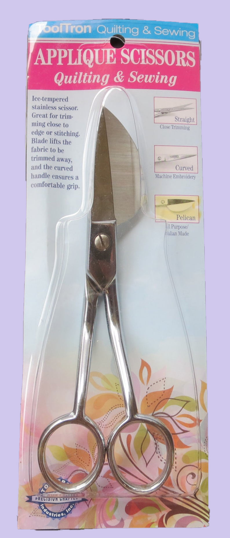 Applique Silver Curved Scissors 6 Inch