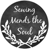 Kelmscott Needleminder sewing Mends the Soul  1 inch