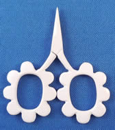 Kelmscott Mini Flower Power 2.5 inch White Scissors 