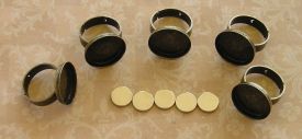 Adjustable Antique Bronze Rings with Magnets (5 sets)