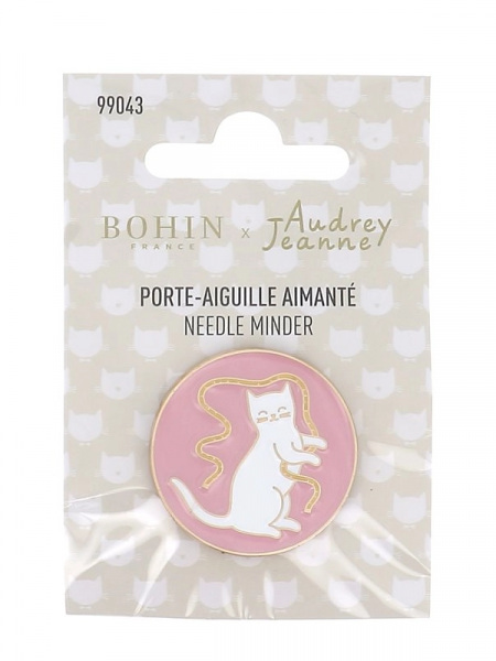 Audrey Jeanne x Bohin Pink Ribbon Cat - Needle Minder