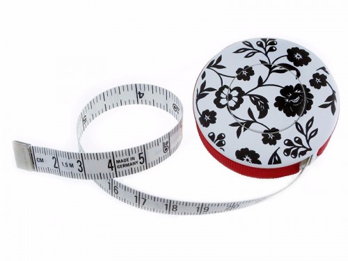 Elegant Cream and Black  Floral Tape Measure