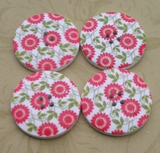 Floral Wood Buttons L107 1.15