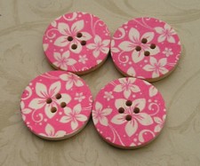 Floral Wood Buttons L110  1.15