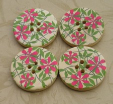 Floral Wood Buttons L117 1.15