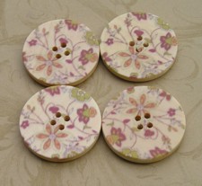 Floral Wood Buttons L119 1.15