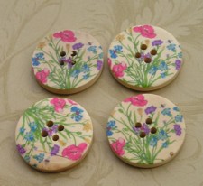 Floral Wood Buttons L121 1.15