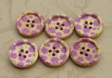 Floral Wood Buttons M203 1