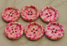 Floral Wood Buttons M204 1