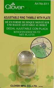 Clover Adjustable Thimble with Metal Plate 611CV