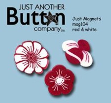 JABC  Mag104 Red & White  Needle Minder Magnets (3)