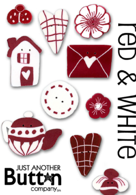 JABC Button Card Red & White