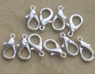 Silver Plated Lobster Clasp 18 mm (10)