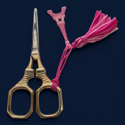 Sajou 4" Gilded Eiffel Tower Embroidery Scissors - Pink Charm