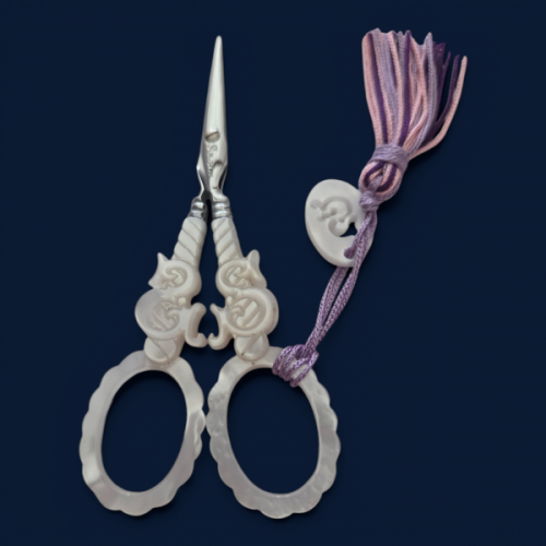 Sajou 4.5" Embroidery Scissors - Mother of Pearl Style "S" (Private Collection)