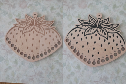 Strawberry wood thread holder set of 2