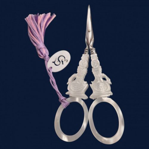 Sajou 4.5" Swan Embroidery Scissors � Mother of Pearl Style (Private Collection)