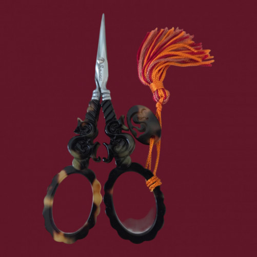 Sajou 4.5" Embroidery Scissors - Tortoiseshell Style "S" (Private Collection)