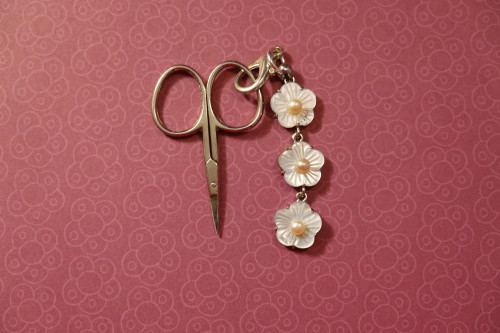 Mother Of Pearl Scissors Fob Floral Chain Lunar Eclipse - Box not included 2