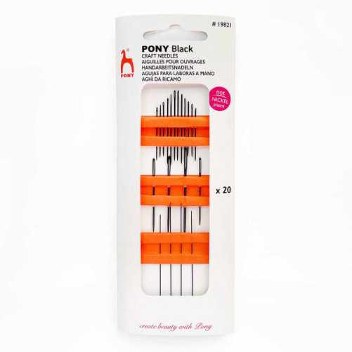 Pony Black Nickel-Free Craft Needles with Black Eyes 19821