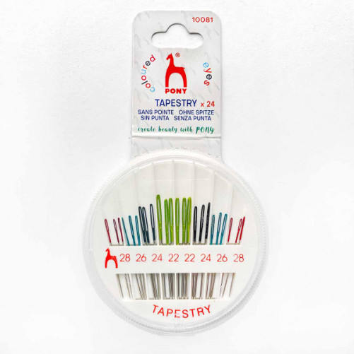 Pony Colored Eye Tapestry Needles Compact Sizes 22-28 10081